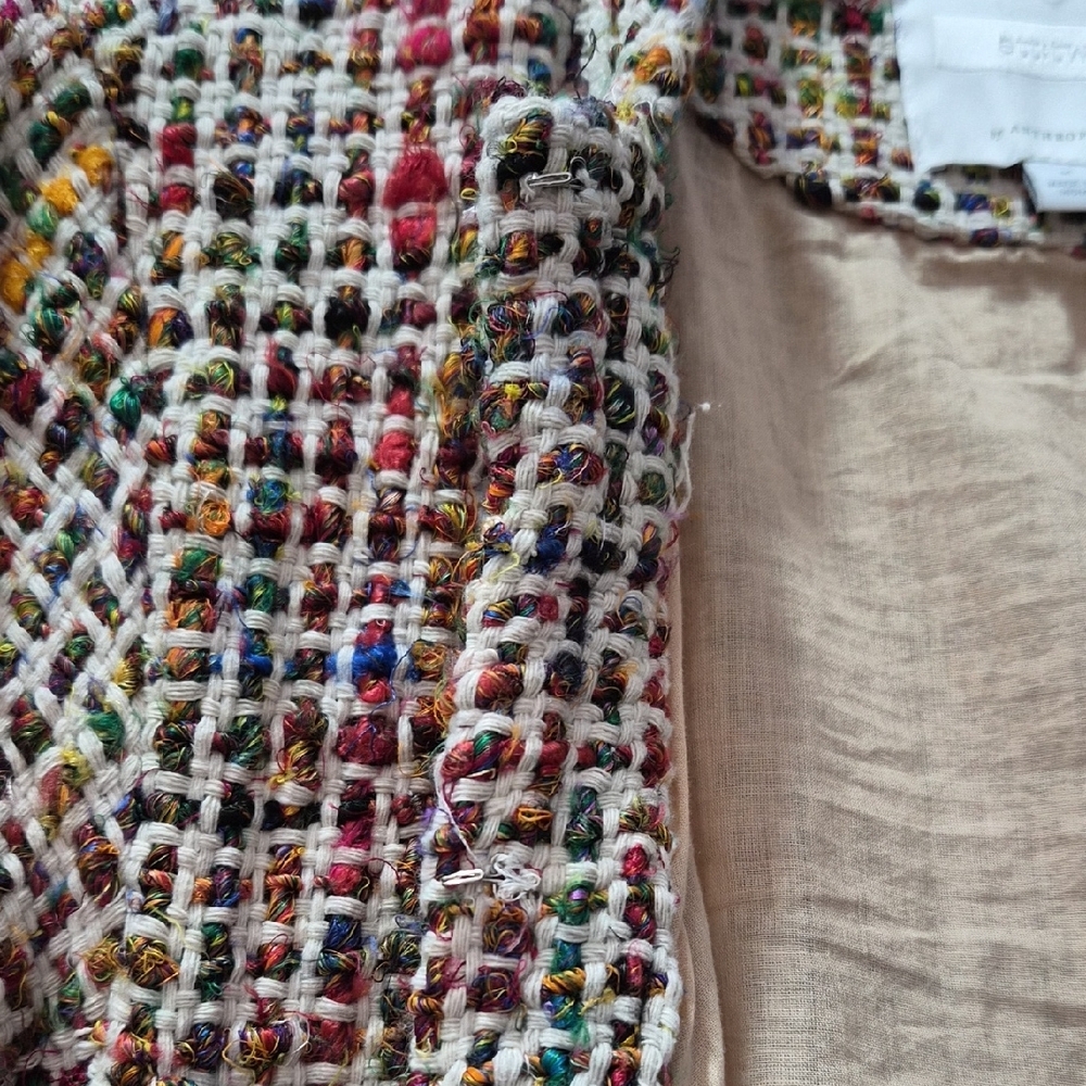 Anthropologie Colorful Tweed Cape Coat - Picture 6 of 7